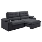 Sofá Retrátil e Reclinável 3 Lugares 2,10m c/ Porta Copos Slim Stanley