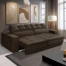 Sofá Retrátil e Reclinável 3 lugares 2,10m com Molas Emily Suede Marrom Adonai Estofados Sofá Retrátil e Reclinável 3 lugares 2,10m com Molas Emily Suede Marrom Adonai Estofados