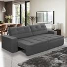 Sofá Retrátil e Reclinável 3 lugares 2,10m com Molas Stella Suede Cinza Adonai Estofados Sofá Retrátil e Reclinável 3 lugares 2,10m com Molas Stella Suede Cinza Adonai Estofados