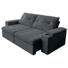 Sofá Retrátil e Reclinável 3 Lugares 2,12m c/ Porta Copos Entrada USB Veludo San Diego