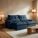 Sofá Retrátil e Reclinável 3 Lugares 230cm Avalon Super Pillow