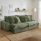 Sofá Retrátil e Reclinável 3 Lugares 230cm Linho Zeus Yescasa Verde