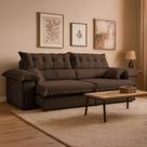 Sofá Retrátil e Reclinável 3 Lugares 240cm Boucle Ravena Marrom