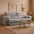 Sofá Retrátil e Reclinável 3 Lugares 260cm Boucle Ravena Cinza