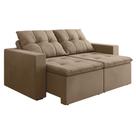 Sofá Retrátil E Reclinável 3 Lugares 2m Veludo Damasco Castor