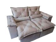 Sofá Retrátil e Reclinável 3 lugares Bege 2 m de largura e 1,60 aberto