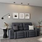 Sofá Retrátil e Reclinável 3 Lugares Brígida Suede Grafite
