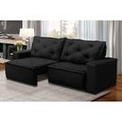 Sofá Retrátil e Reclinável 3 lugares com Molas 1,80m Alicia Suede Preto Kaleo Decor Sofá Retrátil e Reclinável 3 lugares com Molas 1,80m Alicia Suede Preto Kaleo Decor