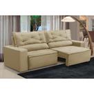 Sofá Retrátil e Reclinável 3 lugares com Molas 1,80m Lorena Suede Bege Kaleo Decor