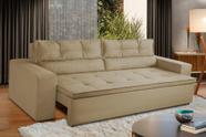 Sofá Retrátil e Reclinável 3 lugares com Molas 1,80m Vegas Suede Bege Adonai Estofados