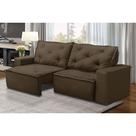 Sofá Retrátil e Reclinável 3 lugares com Molas 2,00m Alana Suede Marrom Madelina Sofá Retrátil e Reclinável 3 lugares com Molas 2,00m Alana Suede Marrom Madelina
