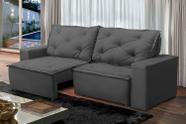 Sofá Retrátil e Reclinável 3 lugares com Molas 2,00m Ana Suede Cinza Adonai Estofados