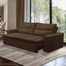 Sofá Retrátil e Reclinável 3 lugares com Molas 2,00m Ester Suede Marrom Adonai Estofados