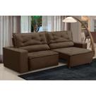 Sofá Retrátil e Reclinável 3 lugares com Molas 2,00m Lorena Suede Marrom Kaleo Decor