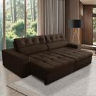 Sofá Retrátil e Reclinável 3 Lugares com Molas 2,50m Dani Suede Marrom Adonai Estofados Sofá Retrátil e Reclinável 3 Lugares com Molas 2,50m Dani Suede Marrom Adonai Estofados