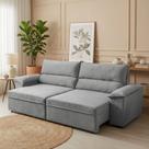 Sofá Retrátil e Reclinável 3 Lugares Molas Ensacadas 200cm Veludo Malta