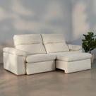 Sofá Retrátil e Reclinável 3 Lugares Off White Botero 230cm CabeCasa MadeiraOriginals