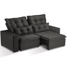 Sofá Retrátil e Reclinável 3 Lugares Rincão Yares Suede Chumbo, 230 cm