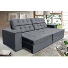 Sofá Retrátil e Reclinável 3,10m Suede Vancouver Cinza