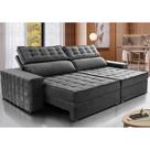Sofá Retrátil e Reclinável 3,15m Cama inBox Big Star com SoftGelD40 Velupluma Cinza