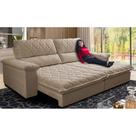 Sofá Retrátil e Reclinável 3,15m Molas Ensacadas Cama inBox Big Home Bordado 3D Linho Bege Escuro Sofá Retrátil e Reclinável 3,15m Molas Ensacadas Cama inBox Big Home Bordado 3D Linho Bege Escuro