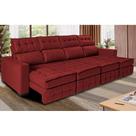 Sofá Retrátil e Reclinável 3,20m Molas Ensacadas e Costura Tripla Cama inBox Nobre Suede Vermelho Sofá Retrátil e Reclinável 3,20m Molas Ensacadas e Costura Tripla Cama inBox Nobre Suede Vermelho
