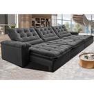 Sofá Retrátil e Reclinável 3,55m Cama inBox Big Fresh com SoftGelD40 Velupluma Cinza