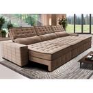 Sofá Retrátil e Reclinável 3,55m Cama inBox Big Puffer com SoftGelD40 Velupluma Castor