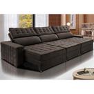 Sofá Retrátil e Reclinável 3,55m Cama inBox Big Star com SoftGelD40 Velupluma Café