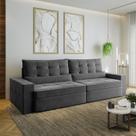 Sofá Retrátil e Reclinável 4 Lugares 300cm Embaúba Extra CabeCasa MadeiraOriginals Cinza Diamante