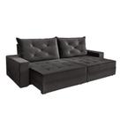 Sofá Retrátil e Reclinável 4 Lugares Ágata Vivaro Decor Suede Cinza