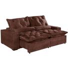 Sofá Retrátil E Reclinável 4 Lugares Elegance Tecido Suede 2,30m Marrom Sofá Retrátil E Reclinável 4 Lugares Elegance Tecido Suede 2,30m Marrom