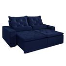 Sofá Retrátil e Reclinável 4 Lugares Jade Vivaro Decor Suede Azul Marinho