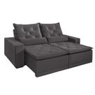 Sofá Retrátil e Reclinável 4 Lugares Jade Vivaro Decor Suede Cinza