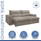 Sofá Retrátil e Reclinável 4 Lugares Veludo Bege Claro Martinho 250cm Martinho Yescasa