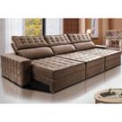 Sofá Retrátil e Reclinável 4,15m Cama inBox Big Star com SoftGelD40 Velupluma Castor