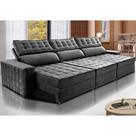 Sofá Retrátil e Reclinável 4,15m Cama inBox Big Star com SoftGelD40 Velupluma Cinza