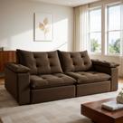 Sofa Retrátil e Reclinável 5 Lugares 290cm Espanha Veludo