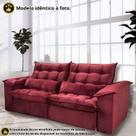 Sofá Retrátil e Reclinável Articulado com 1,90m de Largura e Abertura Grande em Tecido Veludo Premium com Pillow nos Braços e Assentos