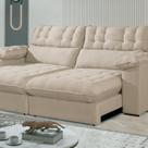 Sofá Retrátil e Reclinável Barcelona 250 Cm Veludo com Molas Ensacadas