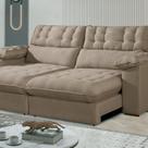 Sofá Retrátil e Reclinável Barcelona 290 Cm Veludo com Molas Ensacadas