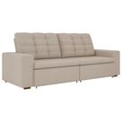Sofá Retrátil e Reclinável Bipartido 4 Lugares 250cm Sonza Veludo Bege - Sallar Home