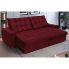 Sofá Retrátil e Reclinável Califórnia Molas Ensacadas e Pillow Top 2,10m Suede Vinho