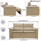 Sofá Retrátil e Reclinável Cama inBox Compact 1,50m Tecido Suede Velusoft Bege
