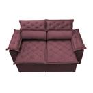 Sofá Retrátil e Reclinável Cama inBox Compact 1,50m Tecido Suede Velusoft Vinho