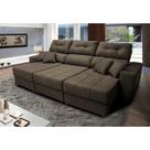 Sofá Retrátil e Reclinável Cama inBox Diamond 2,52m Tecido Suede Velusoft Café