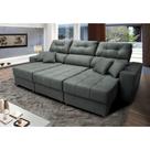 Sofá Retrátil e Reclinável Cama inBox Diamond 2,52m Tecido Suede Velusoft Cinza