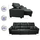Sofá Retrátil e Reclinável Cama inBox Diamond 2,72m Tecido Suede Velusoft Cinza