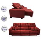 Sofá Retrátil e Reclinável Cama inBox Diamond 2,72m Tecido Suede Velusoft Vermelho