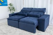 Sofá Retrátil e Reclinável com 2,00m/2,50m de Largura em Tecido Suede Azul Sofá Retrátil e Reclinável com 2,00m/2,50m de Largura em Tecido Suede Azul